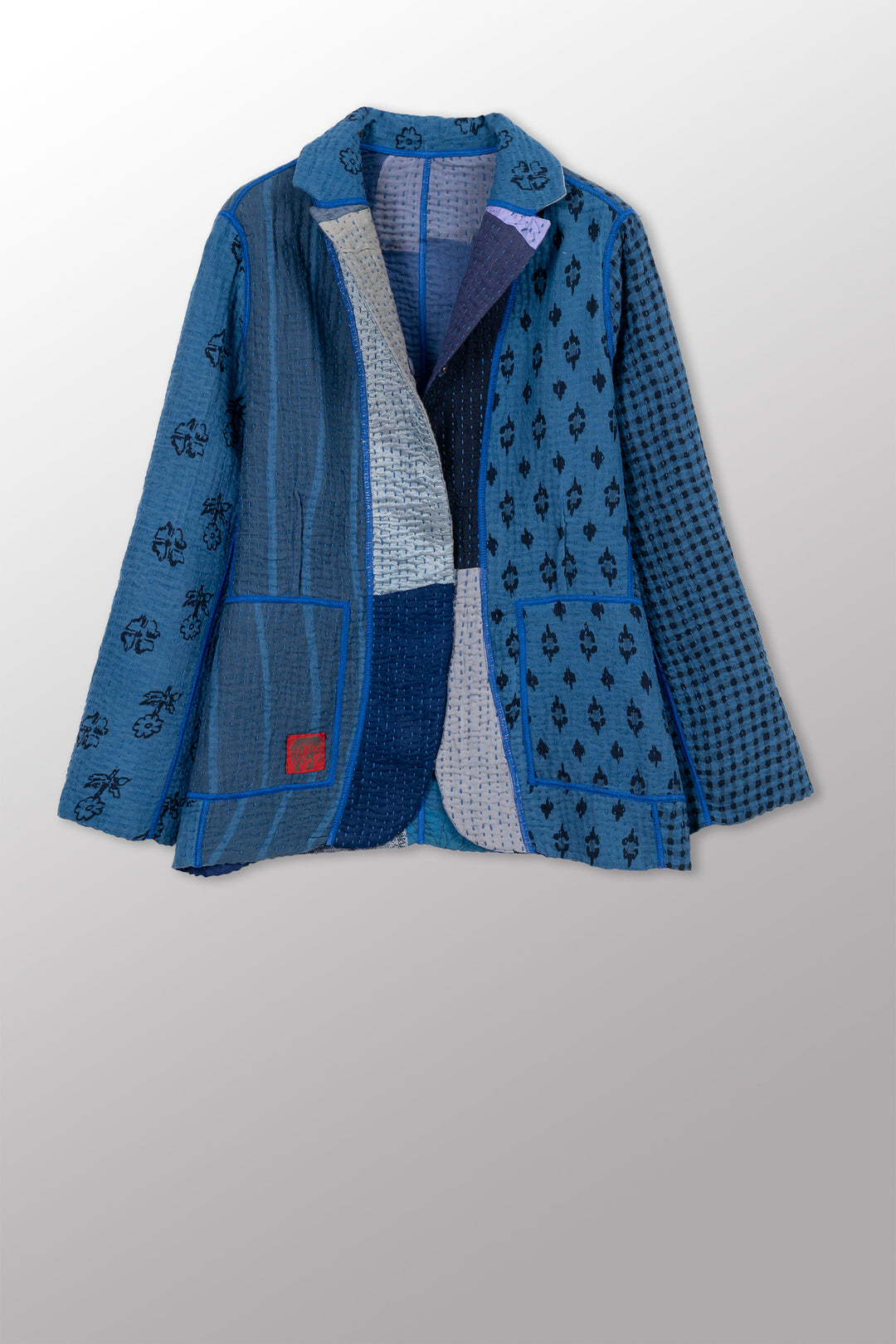 BBK PATCH KANTHA BASIC JACKET - bl-bbp4052-nvy -