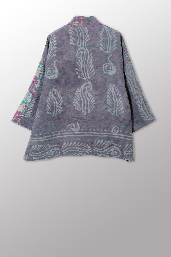 VINTAGE COTTON KANTHA MINI KIMONO JKT - cv4055-0056a -