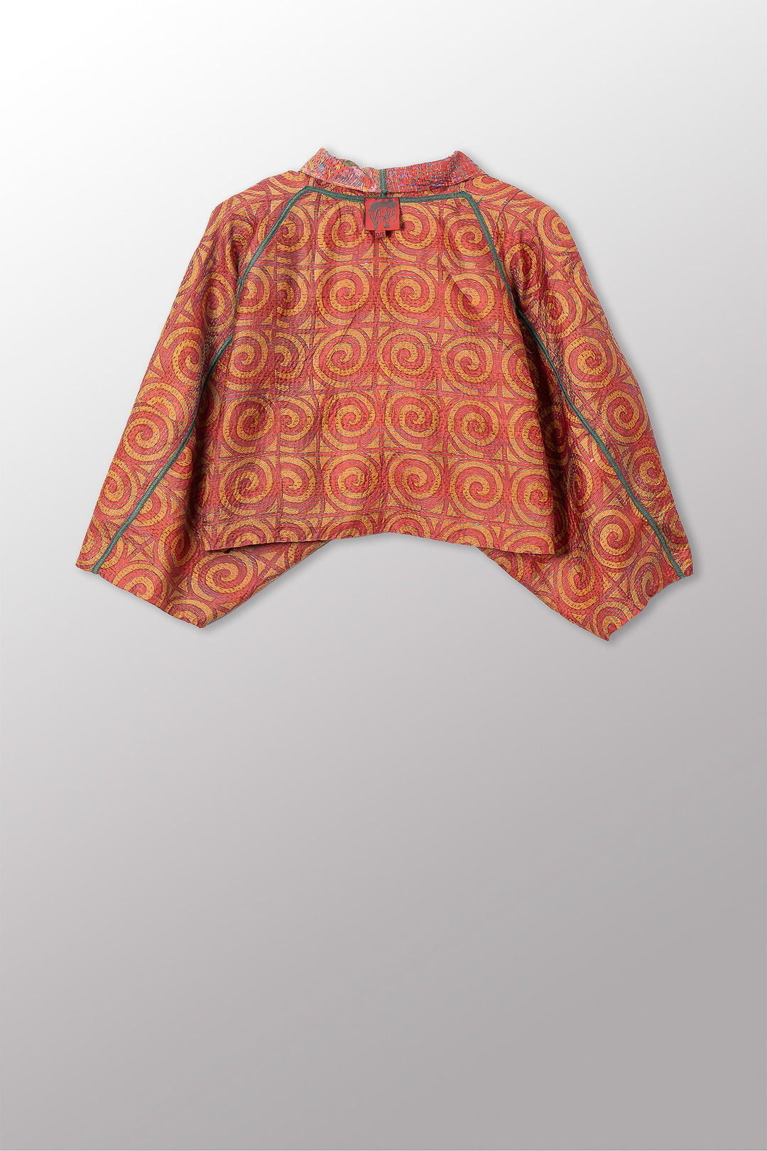 VINTAGE SILK KANTHA PUFF SLV. SHRUG - sv2062-0023a -