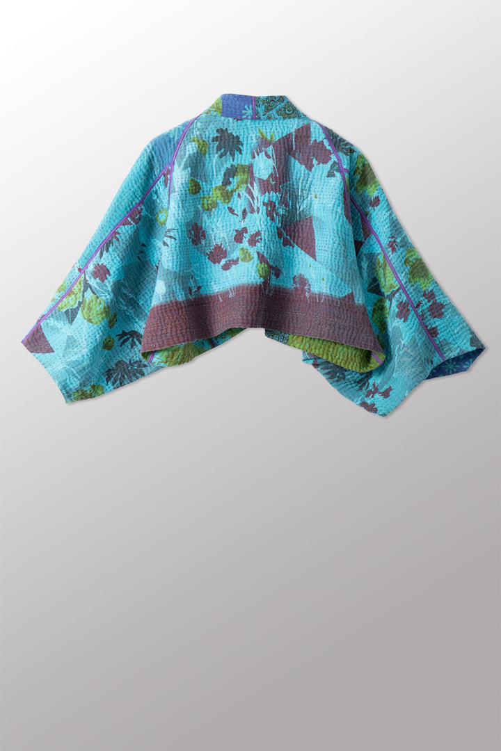 VINTAGE COTTON KANTHA  PUFF SLV. SHRUG - cv4062-0050a -