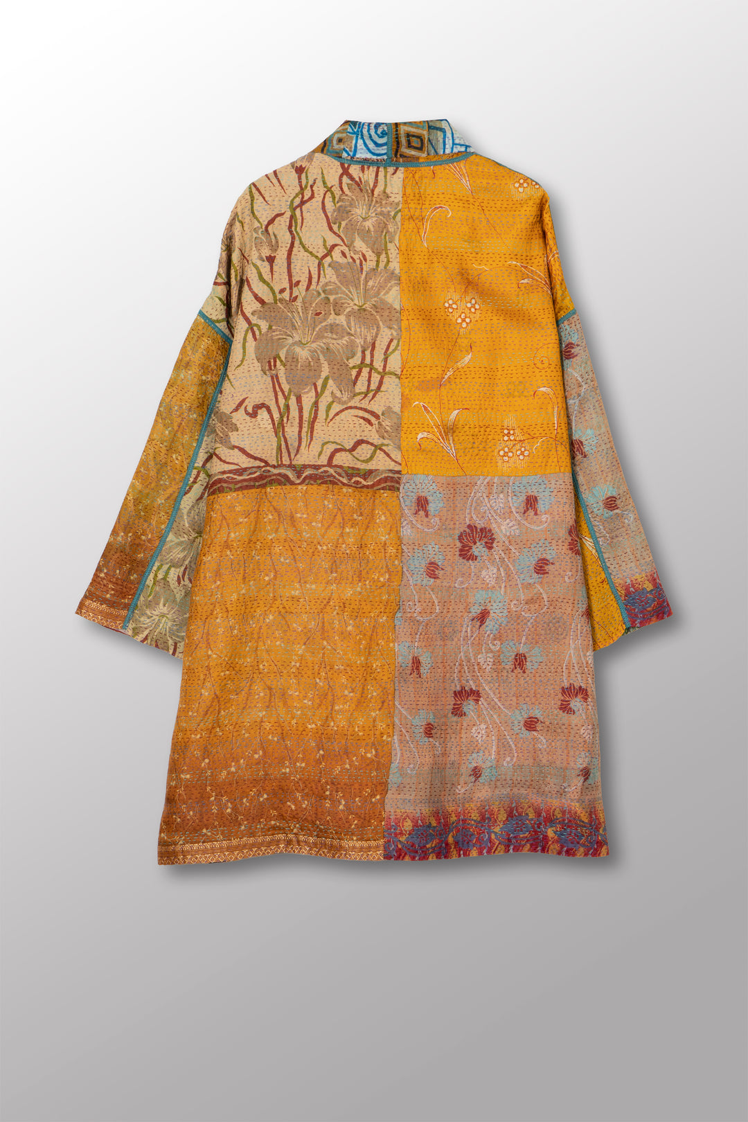 VINTAGE SILK KANTHA HAORI JACKET - sv2068-0003a -