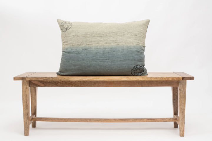 Cotton Ombre Handmade Vintage Kantha Pillow -Indigo