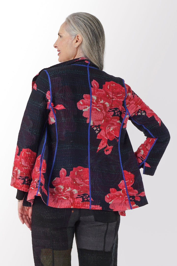 VINTAGE COTTON KANTHA SHORT JACKET - cv4007-0283s -