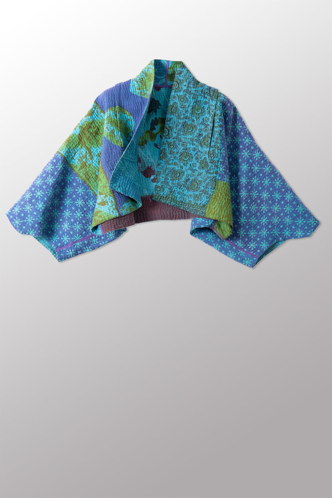 VINTAGE COTTON KANTHA  PUFF SLV. SHRUG - cv4062-0050a -