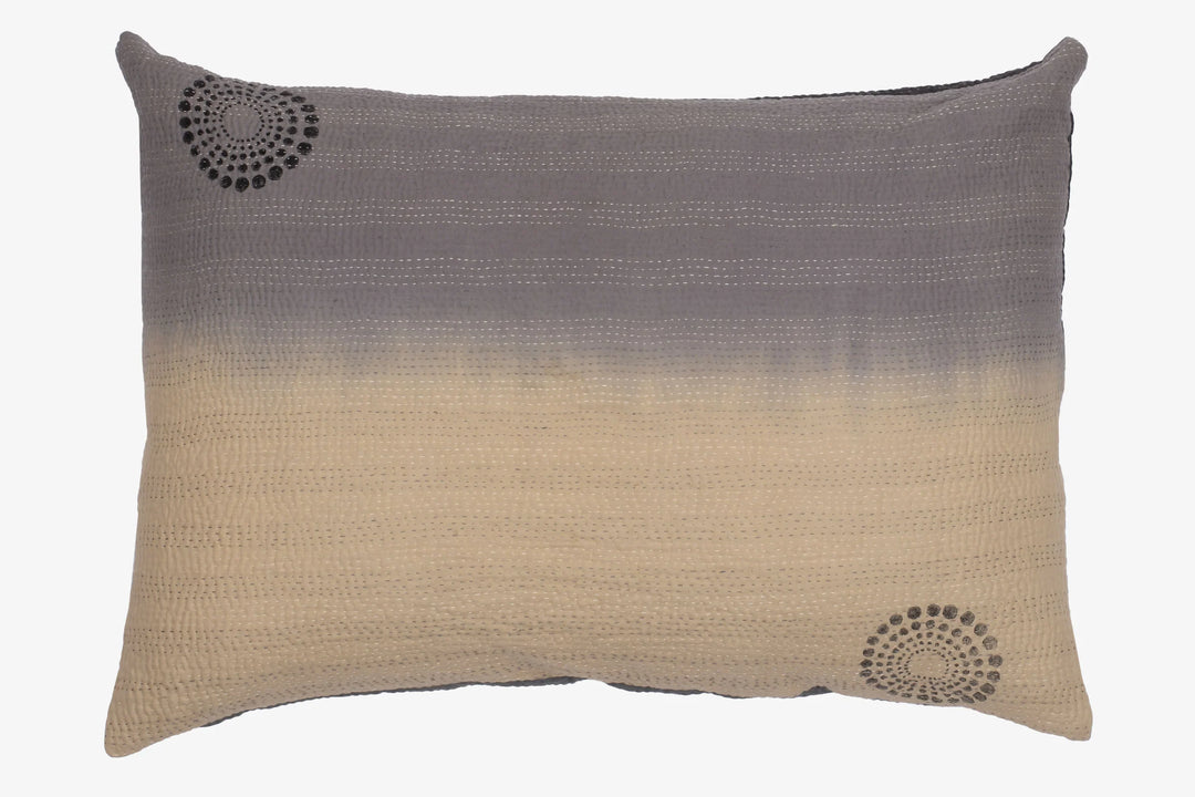 Cotton Ombre Handmade Vintage Kantha Pillow Sham -Yellow Stone