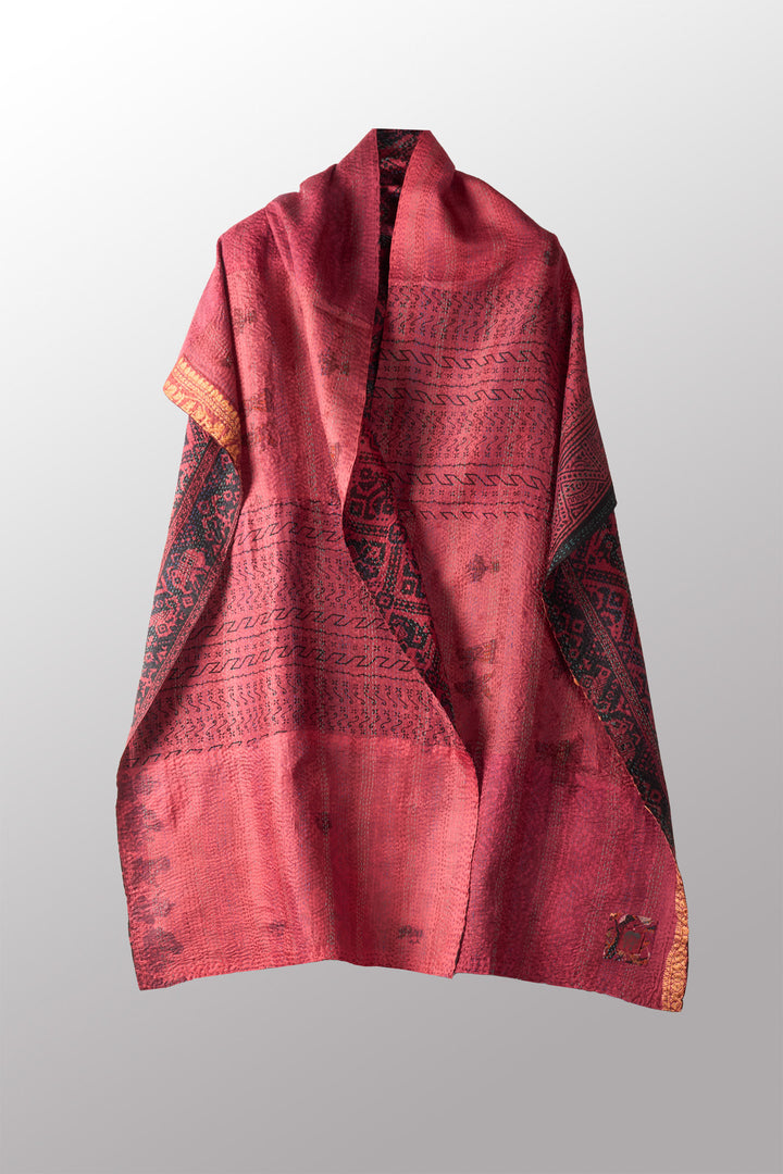 VINTAGE SILK KANTHA SCARF STANDARD - sv2801-0012a -