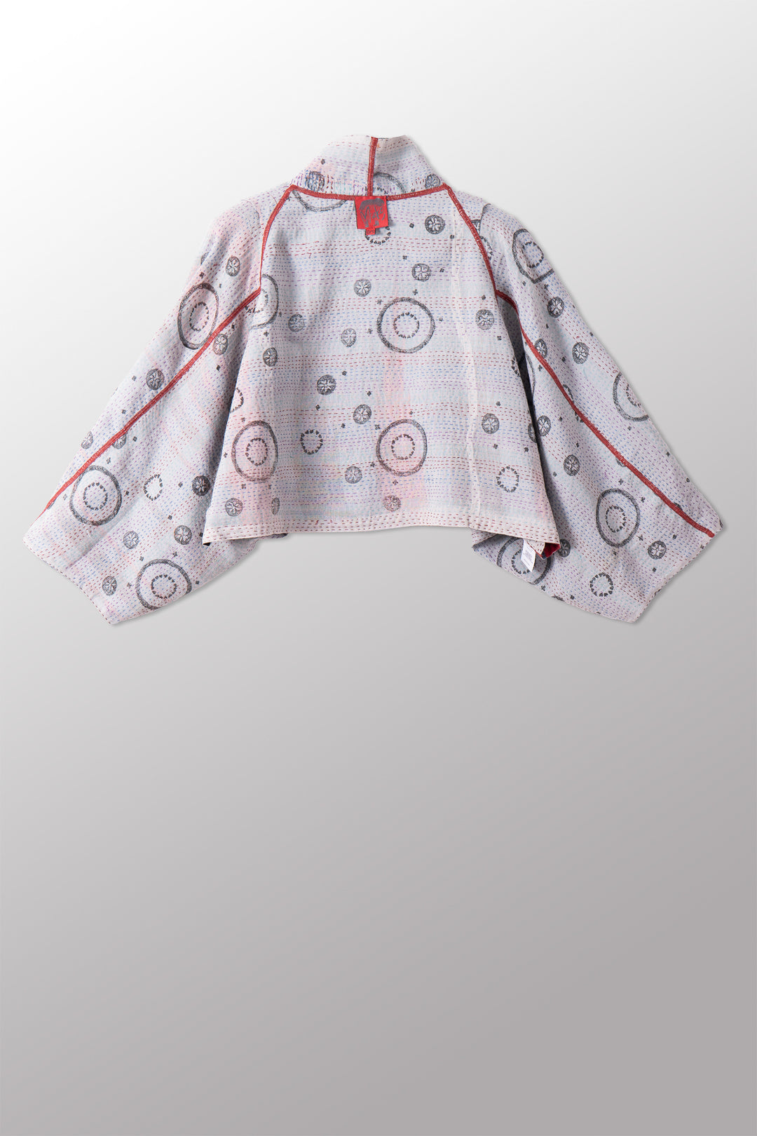 VINTAGE COTTON & NEW VOILE KANTHA PUFF SLV. SHRUG - cn2062-0002a -