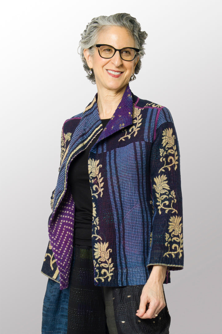 VINTAGE COTTON KANTHA SHORT JKT - cv4007-0323s -
