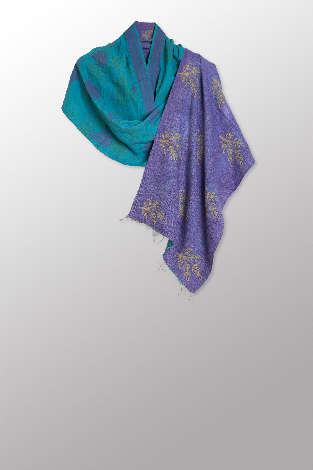 VINTAGE COTTON KANTHA SCARF STANDARD - cv2801-0007a -