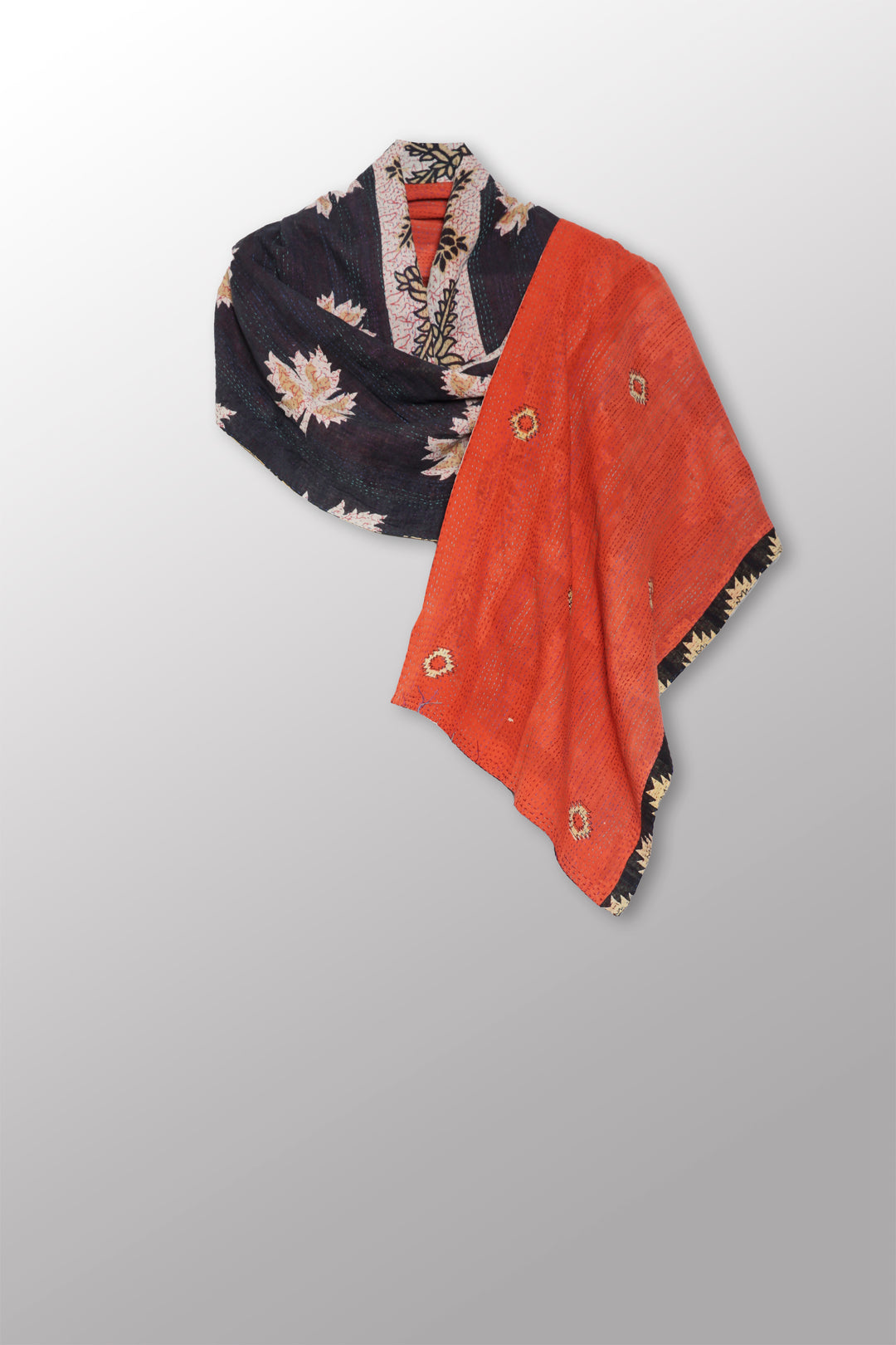 VINTAGE COTTON KANTHA SCARF STANDARD - cv2801-0010a -