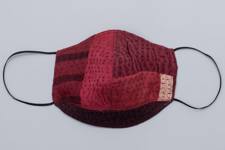 COTTON SILK SW PATCH KANTHA A-LINE JKT - ws4003-red -