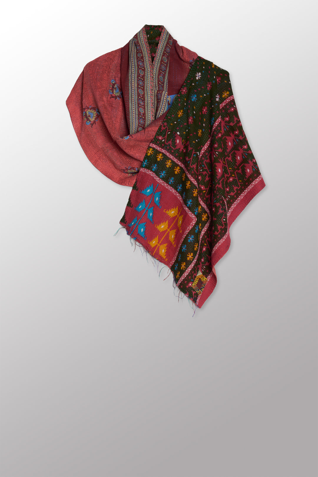 VINTAGE COTTON KANTHA SCARF STANDARD - cv2801-0008a -