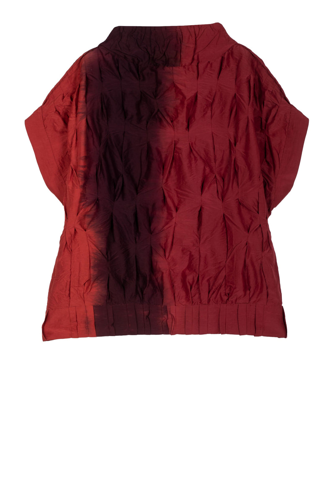 DYED COTTON SILK HEAVY VOILE WAVY TUCK PULLOVER VEST - dh1242-ord -