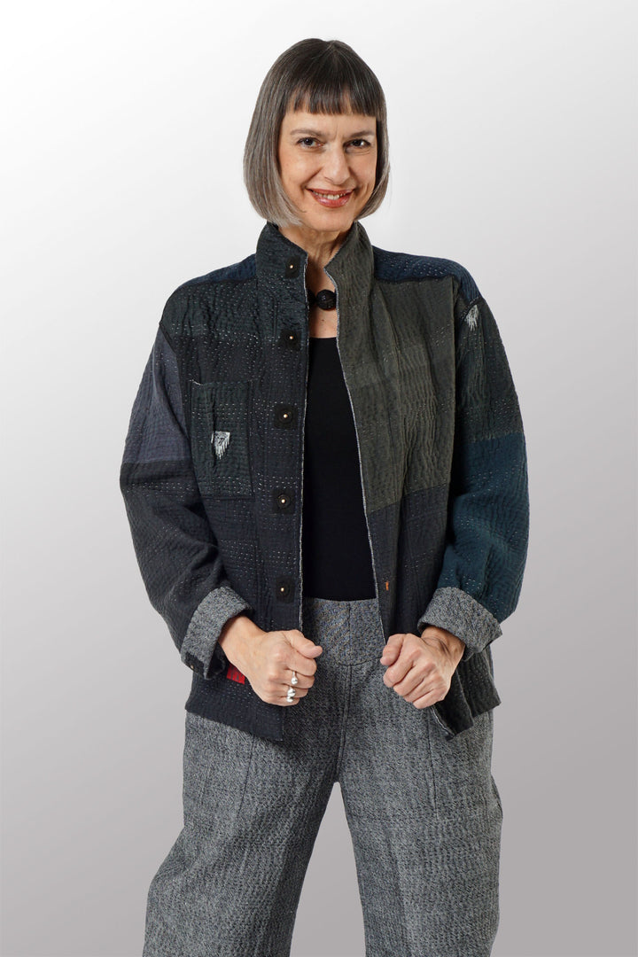 DENIM KANTHA MEN'S BLOUSON - dn3040-gry -