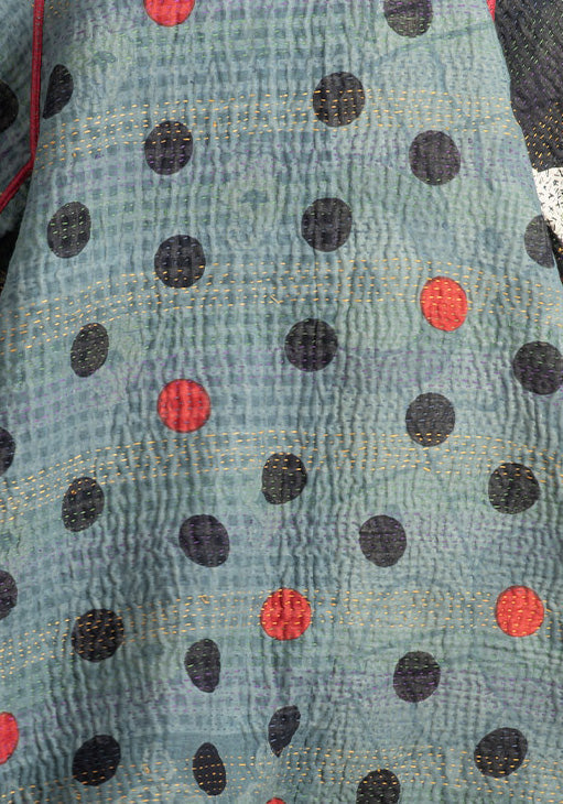 DOT & PAISLEY KANTHA SHORT JKT - dp4007-nvy -