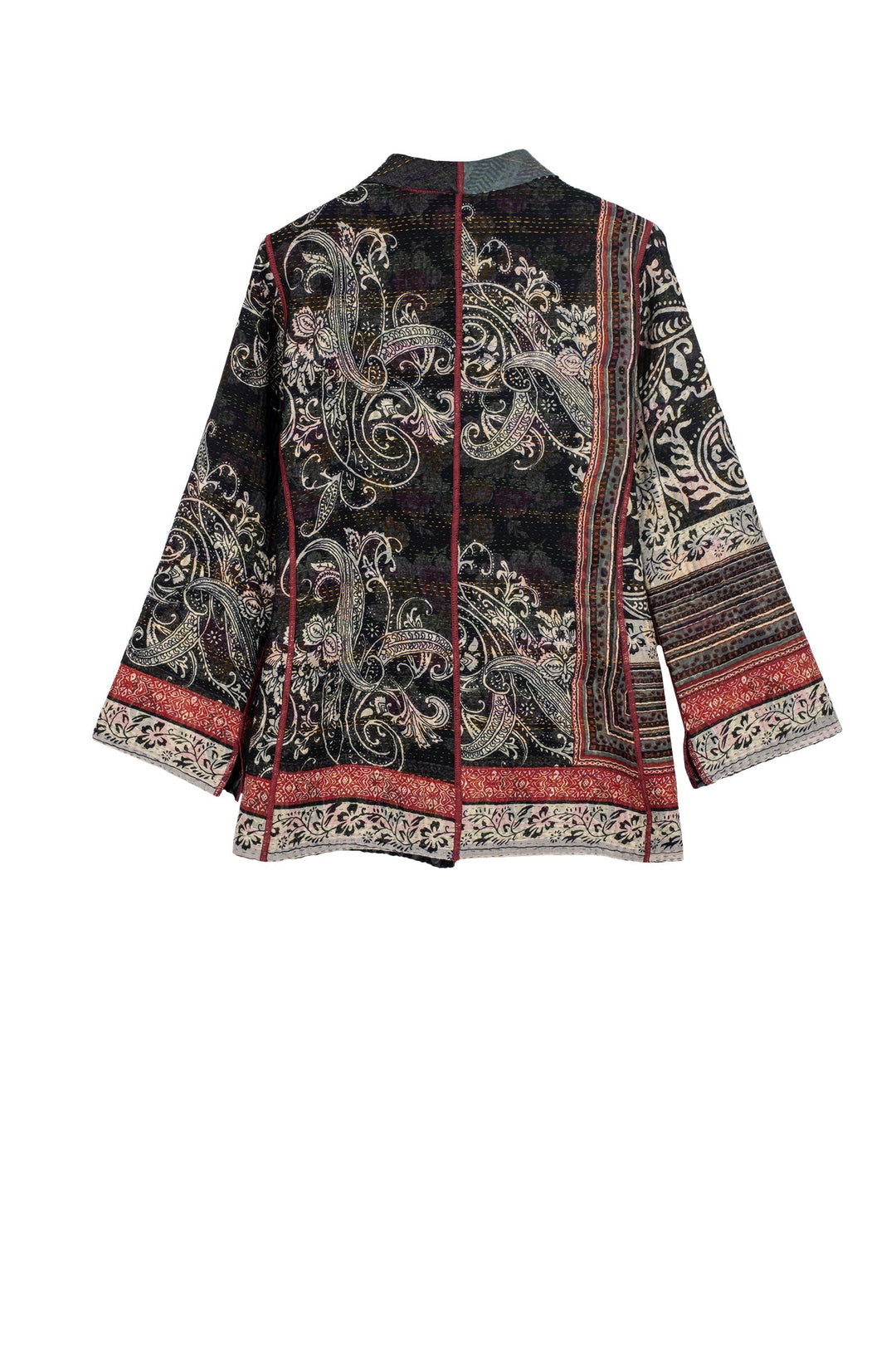 DOT & PAISLEY KANTHA SHORT JKT - dp4007-nvy -