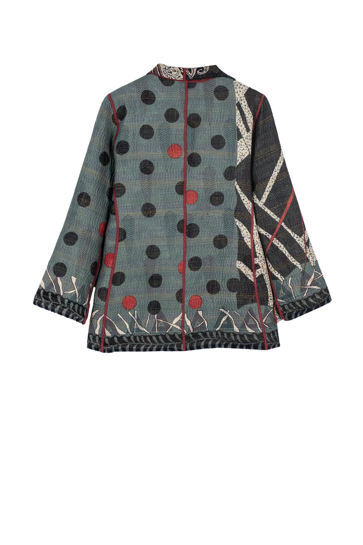 DOT & PAISLEY KANTHA SHORT JKT - dp4007-nvy -
