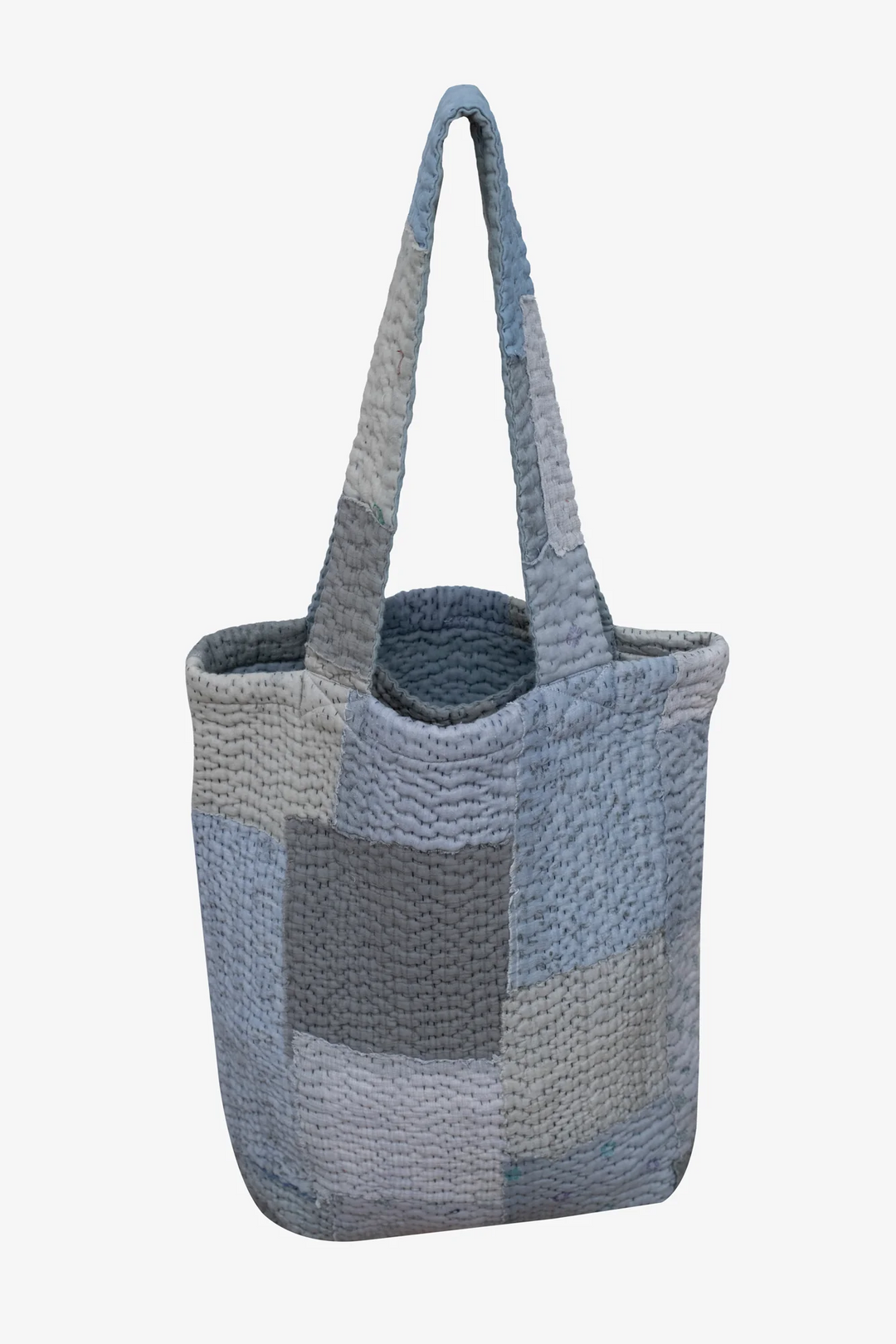 Mosaic Fray Handmade Vintage Kantha Tote Bag -Hydrengea -