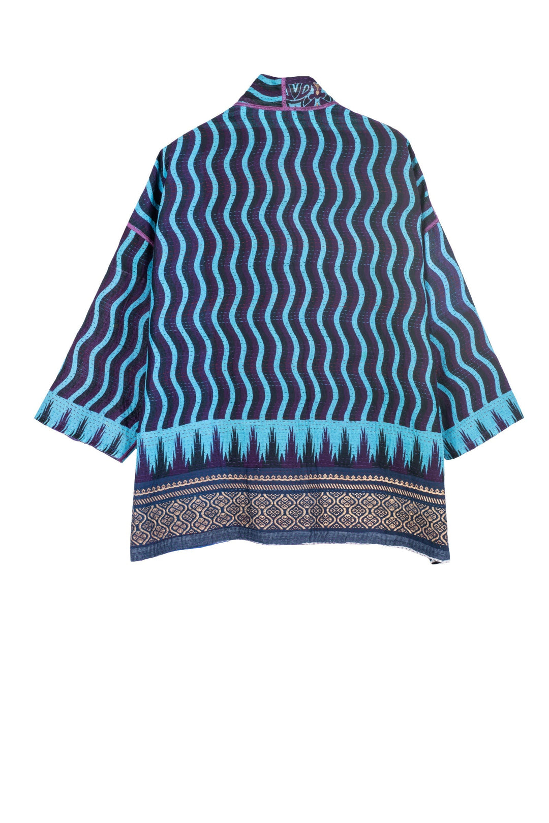 DESERT WAVES KANTHA MINI KIMONO JKT - dw2055-blu -