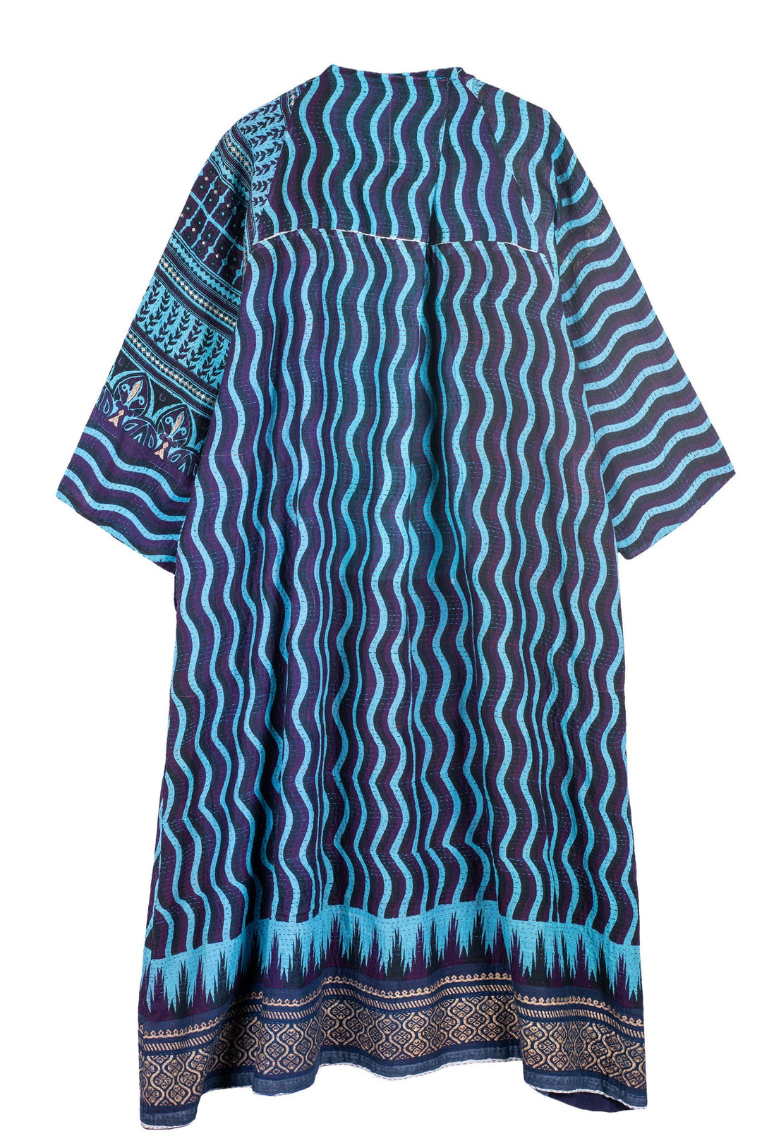 DESERT WAVES KANTHA KIMONO MAXI - dw2318-blu -