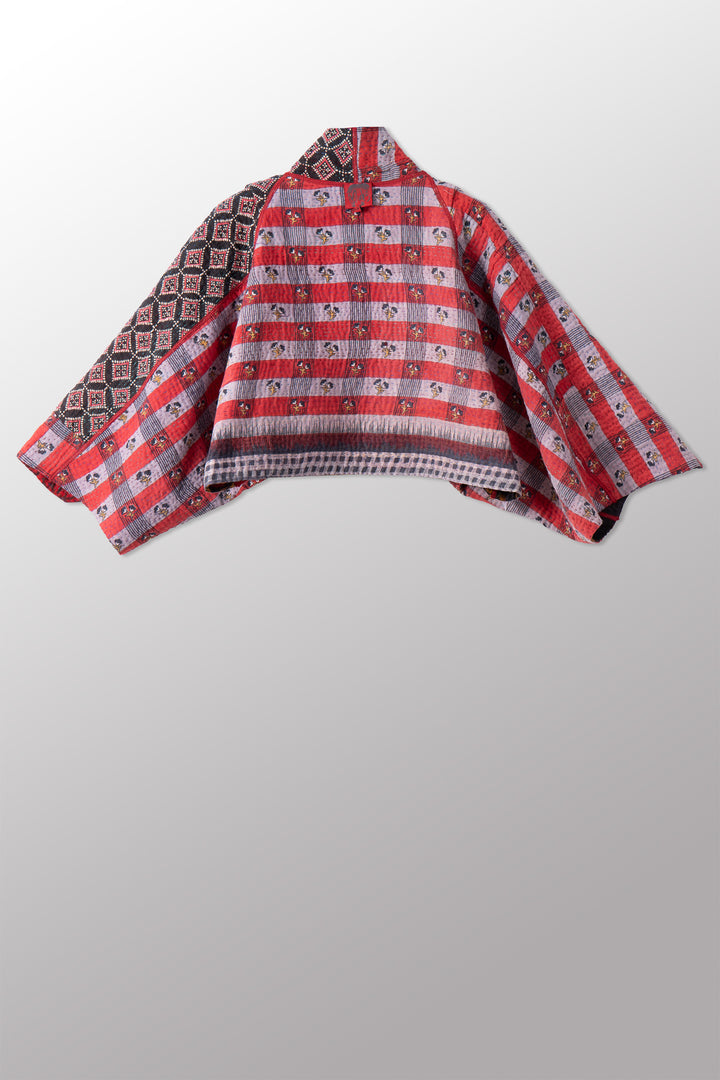 VINTAGE COTTON KANTHA  PUFF SLV. SHRUG - cv4062-0051a -