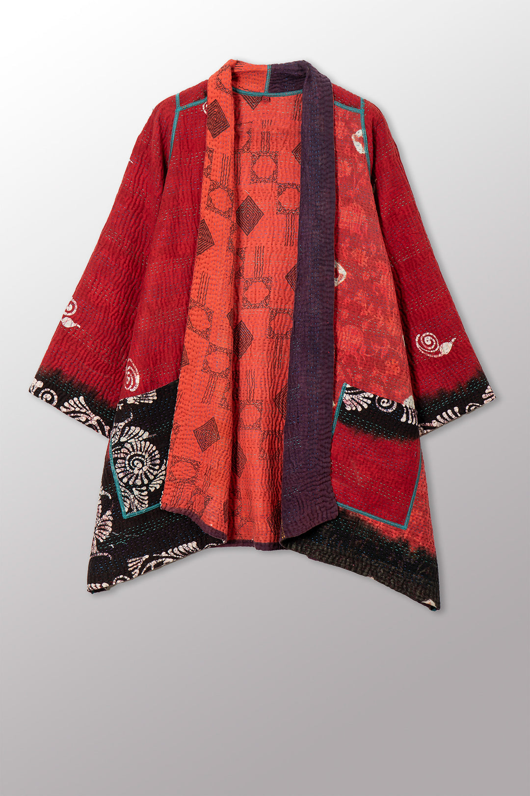 VINTAGE COTTON KANTHA A-LINE JKT - cv4003-0458a -