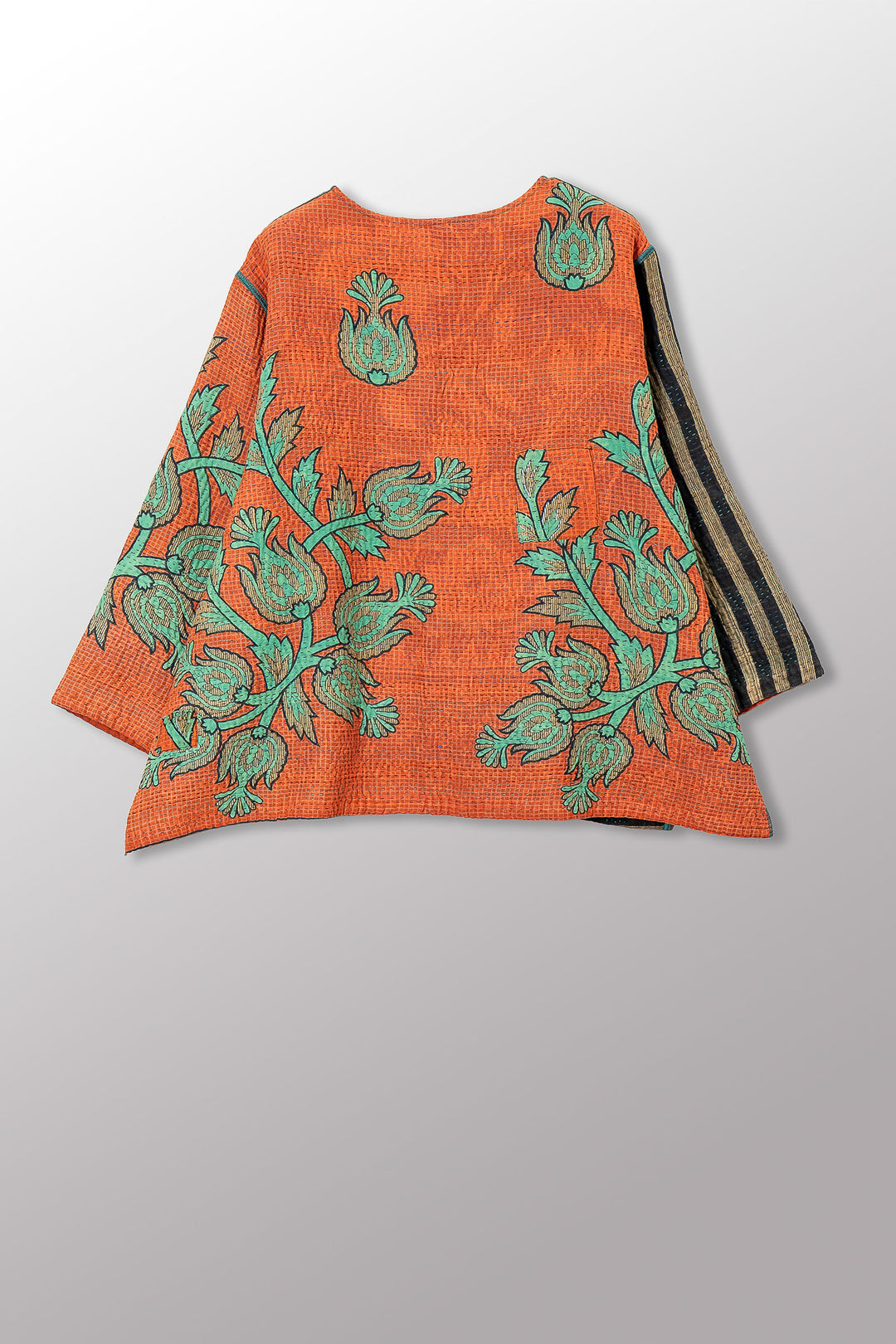 COTTON OVERDYE KANTHA A-LINE SHORT JACKET - ov4019-corg001a -