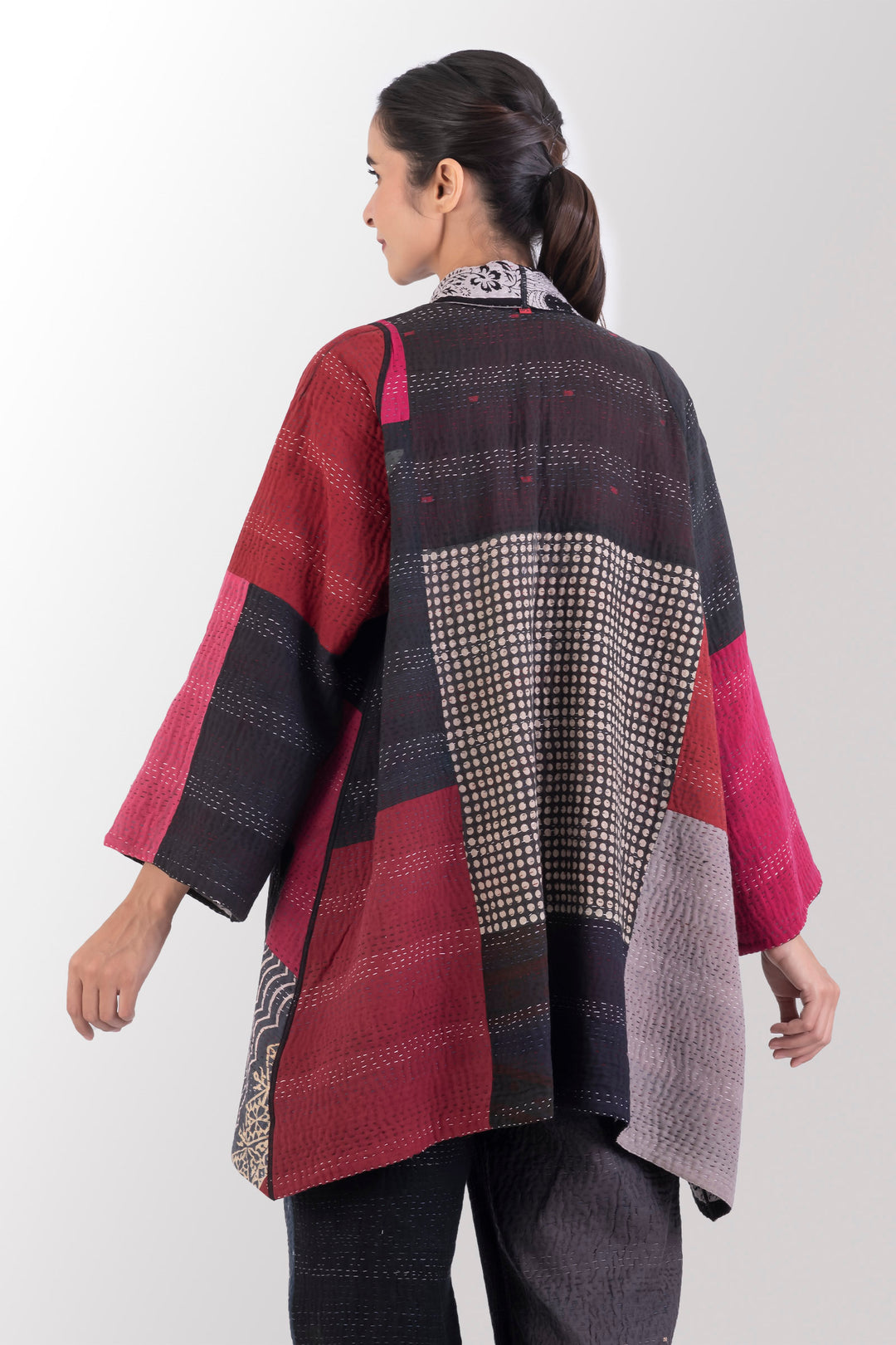PAISLEY & PATCH KANTHA A-LINE JKT - py4003-blk -