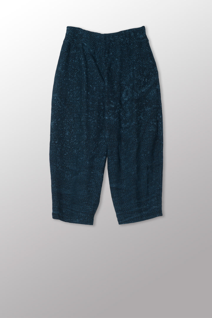 DUCK SUN DYE WITH PATCH KANTHA NEW LANTERN PANTS - us2651-nvy -