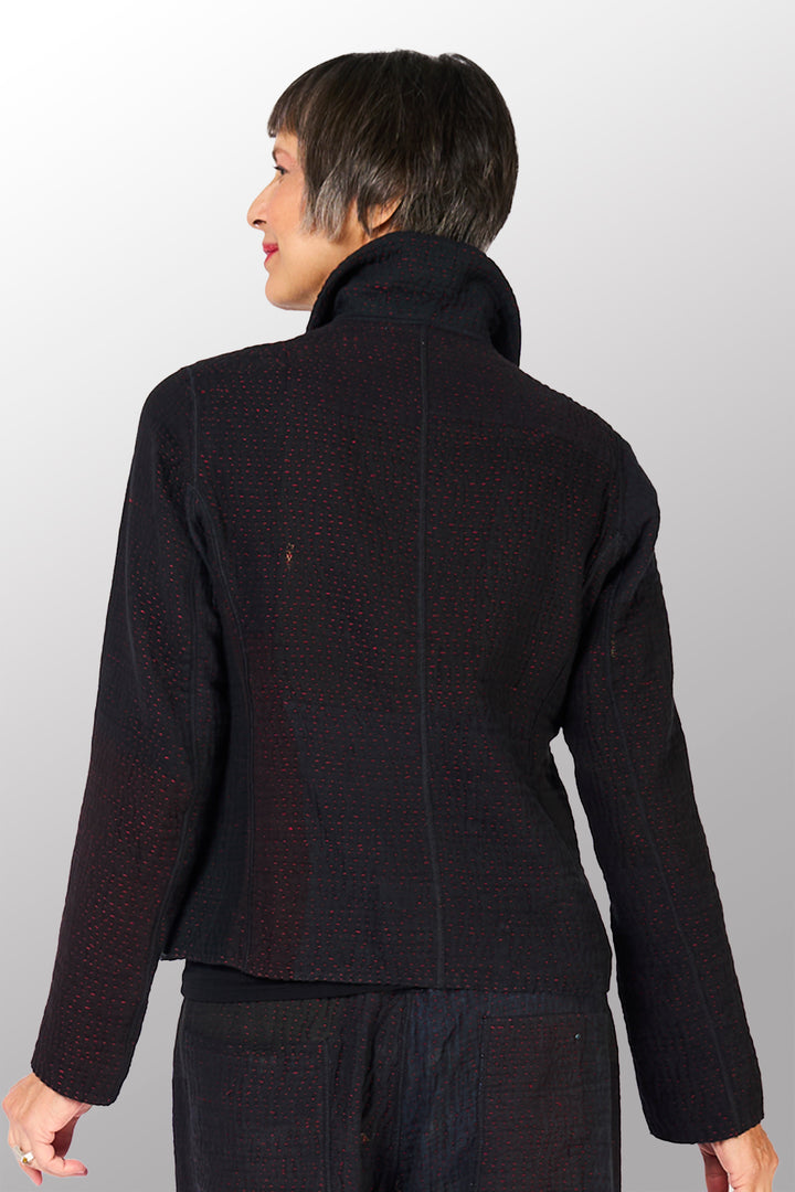 MUJI PATCH KANTHA CROPPED BASIC JACKET - mp4096-blk -