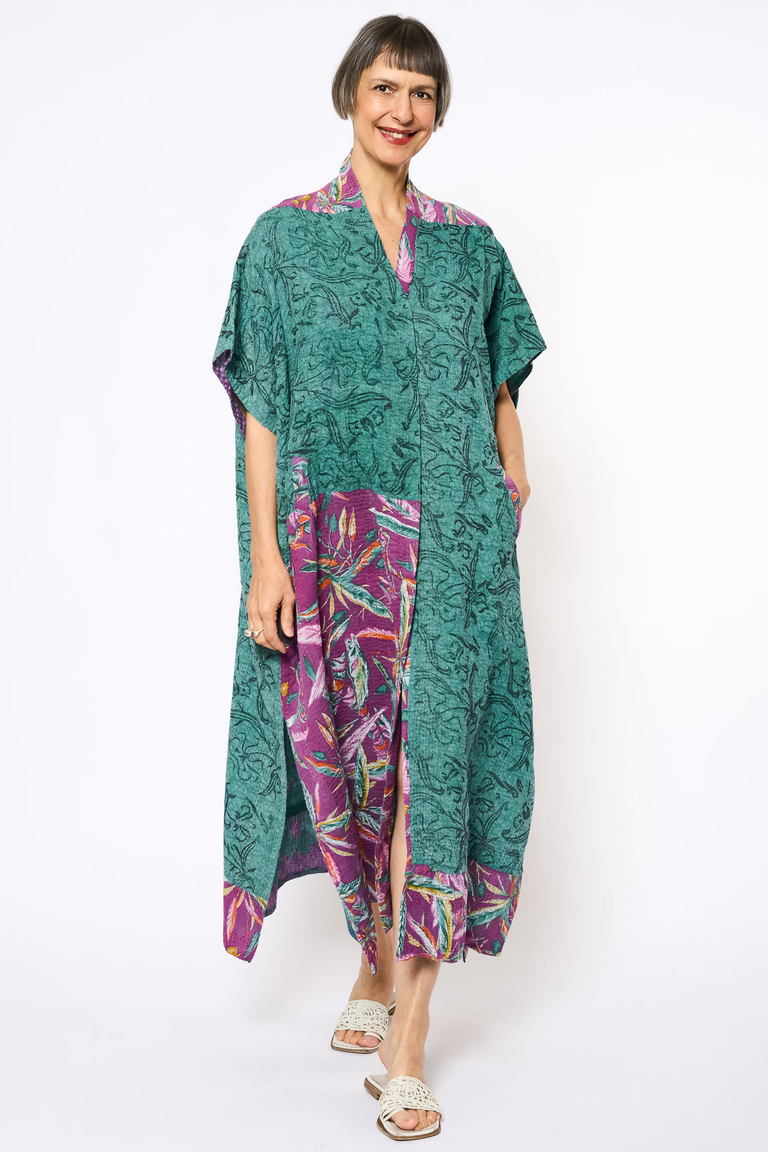 oversized poncho dress Reverse Tie Dye Poncho Dress Boho Statement Kaftan