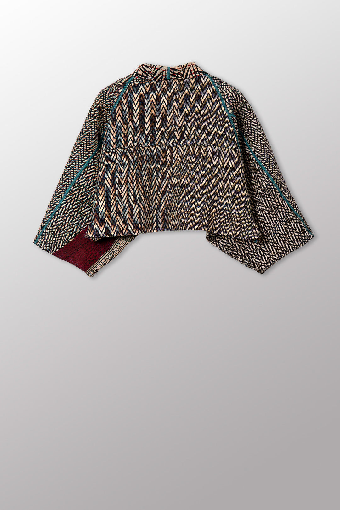 SOHO BAMBOO KANTHA PUFF SLV. SHRUG - bo4062-cblk002a -