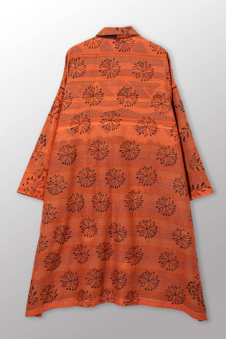 VINTAGE COTTON & NEW VOILE KANTHA NEW OVERSIZED COAT - cn2342-0005a -