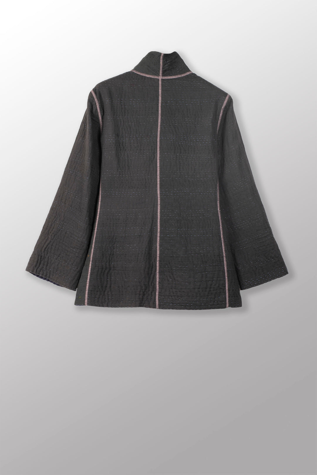 COTTON SILK SW PATCH KANTHA SHORT JKT - ws4007-blk -