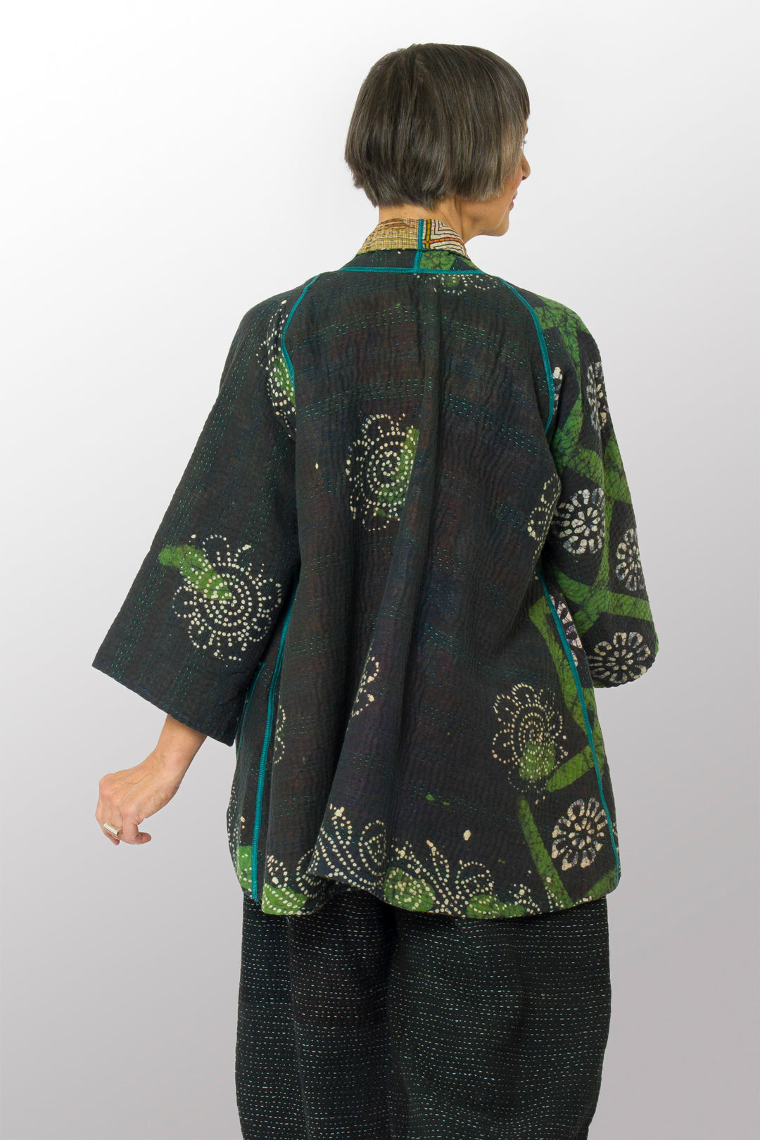 VINTAGE COTTON KANTHA KIMONO JKT - cv4004-0209a -