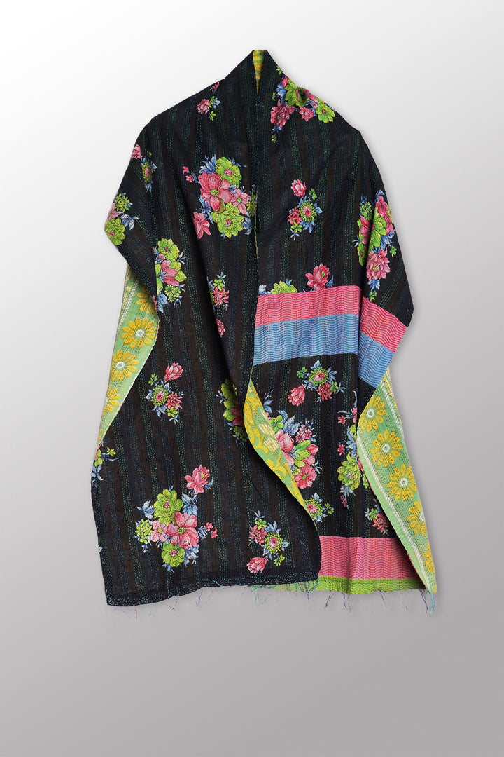 VINTAGE COTTON KANTHA SCARF STANDARD - cv2801-0019a -