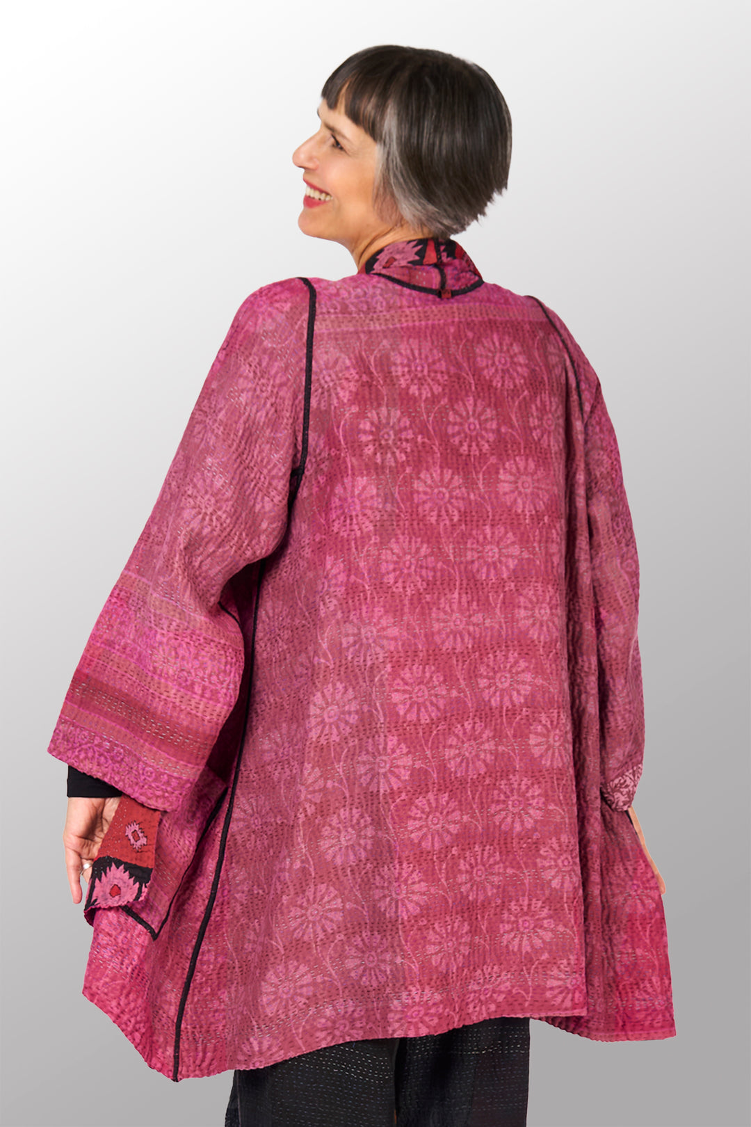 COTTON OVERDYE KANTHA A-LINE JKT - ov4003-cfus038a -