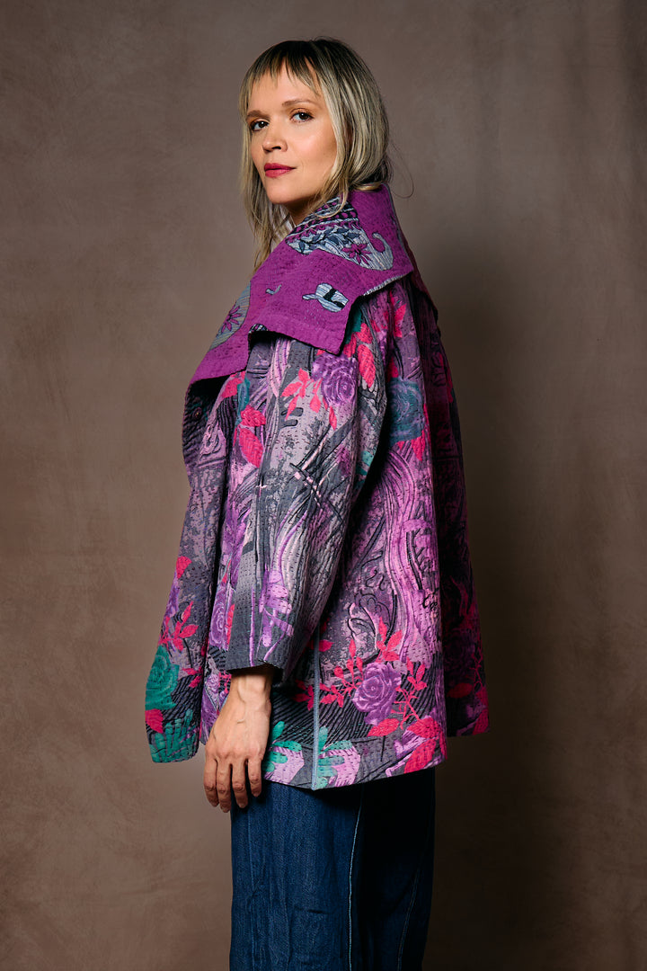 VINTAGE COTTON KANTHA FLARE JKT - cv4010-0168a -