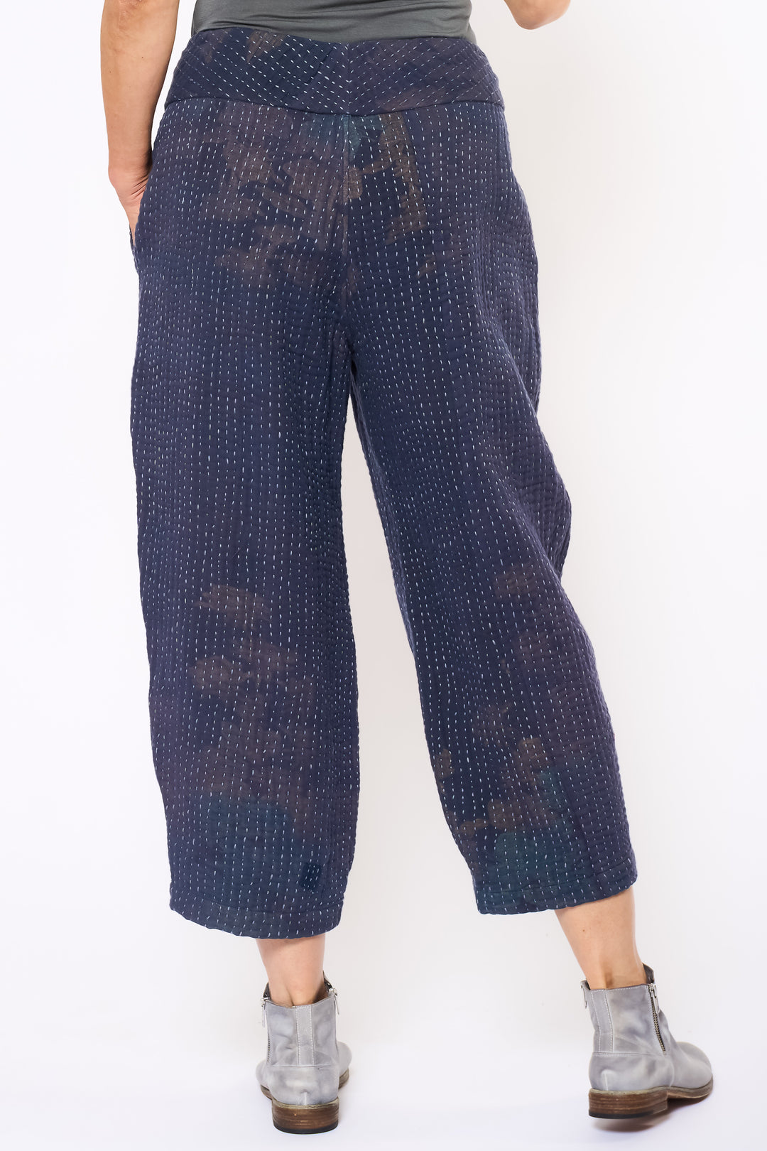 BBK SOLID KANTHA NEW LANTERN PANTS - bl-bbs4651-nvy -