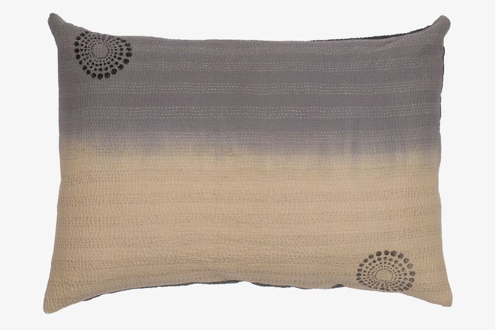 Cotton Ombre Handmade Vintage Kantha Pillow Sham -Yellow Stone