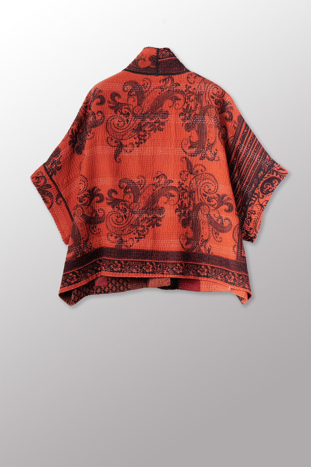 PAISLEY & PATCH KANTHA MINI PONCHO - py4060-org -