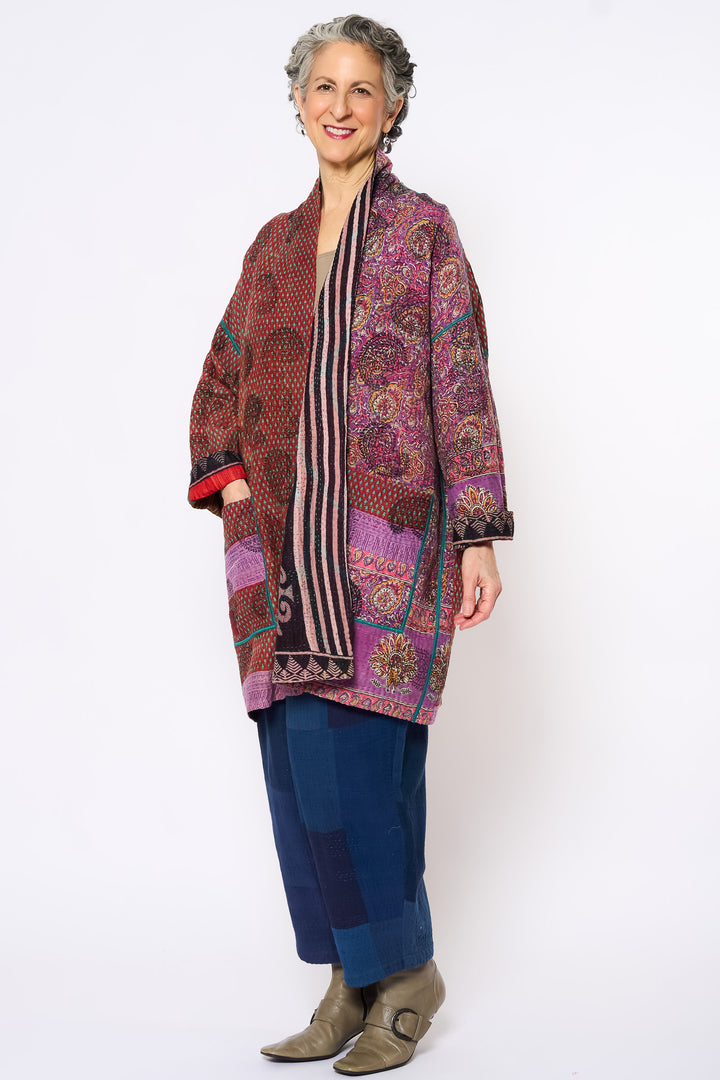 VINTAGE COTTON KANTHA HAORI JKT - cv4068-0020a -