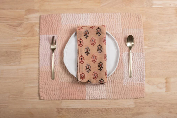 Mosaic Fray Patch Vntage Kantha Placemat -Shallot (Set of 2)