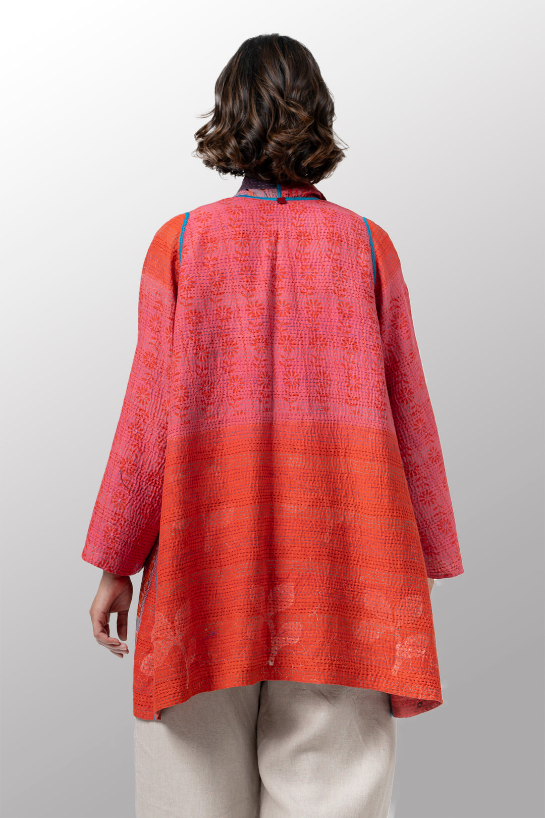 VINTAGE COTTON KANTHA A-LINE JKT - cv2003-0162a -