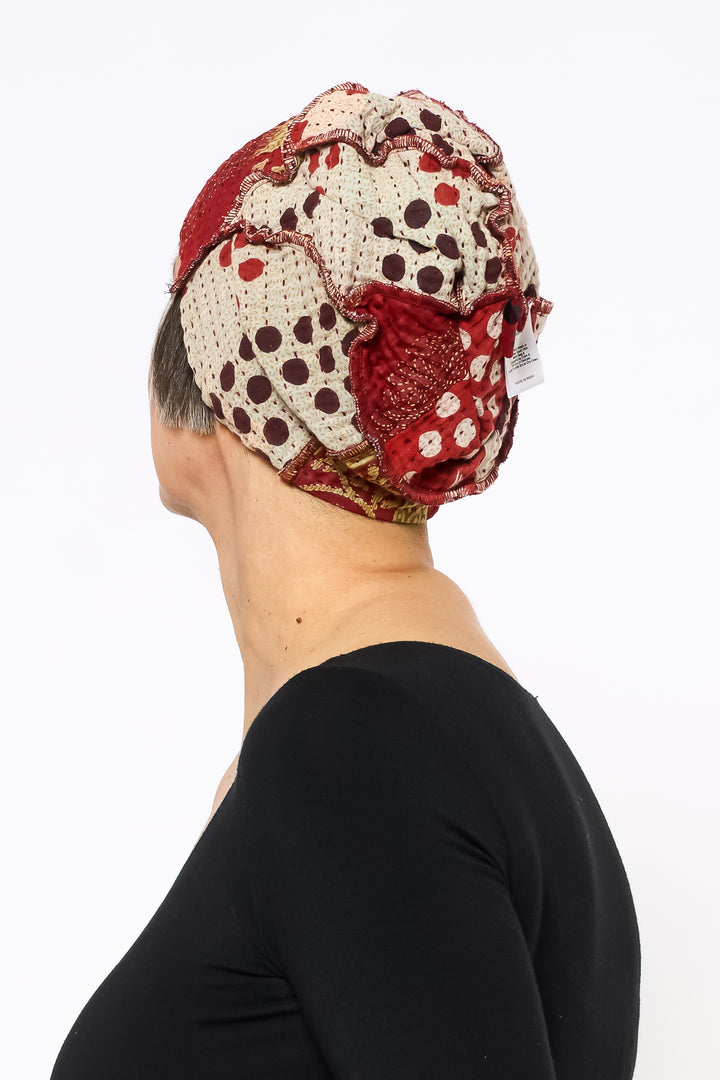 VINTAGE COTTON BBK KANTHA PATCHWORK HAT - bb4880-0002a -