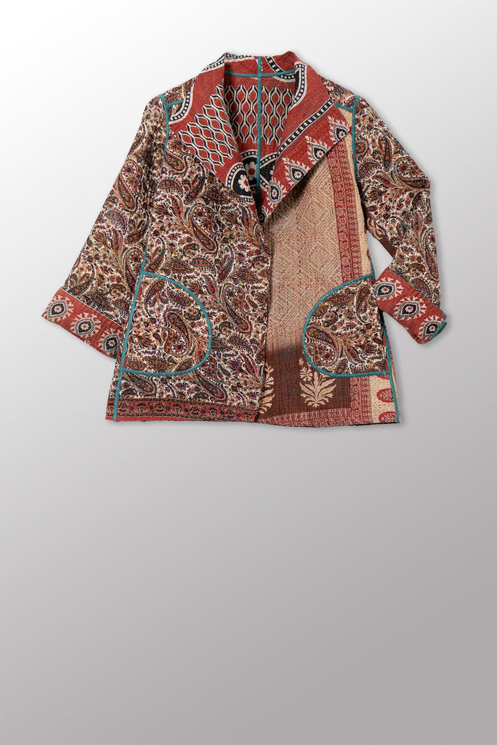 VINTAGE COTTON KANTHA SHORT JKT - cv4007-0357s -