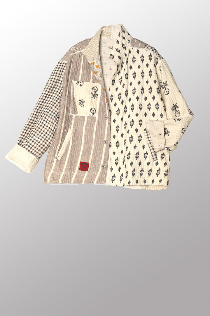 BBB PATCH KANTHA MEN'S BLOUSON - bl-bbb4040-ivy -
