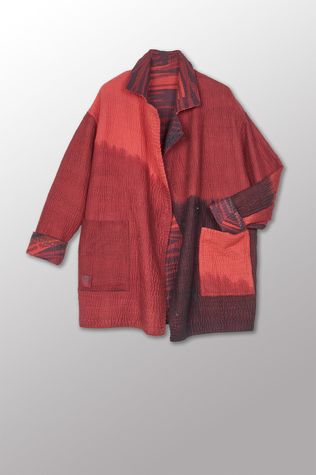 MAGMA AND OMBRE KANTHA LAPELED MEDIUM JKT - mw5080-red -