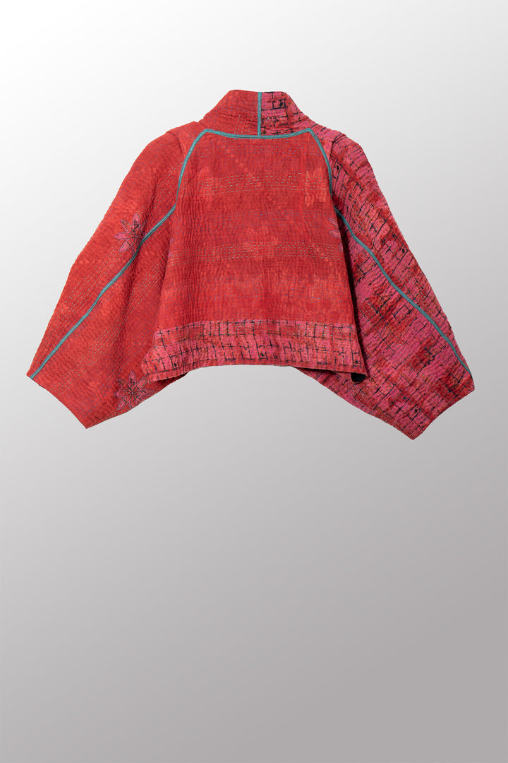 VINTAGE COTTON KANTHA  PUFF SLV. SHRUG - cv4062-0052a -