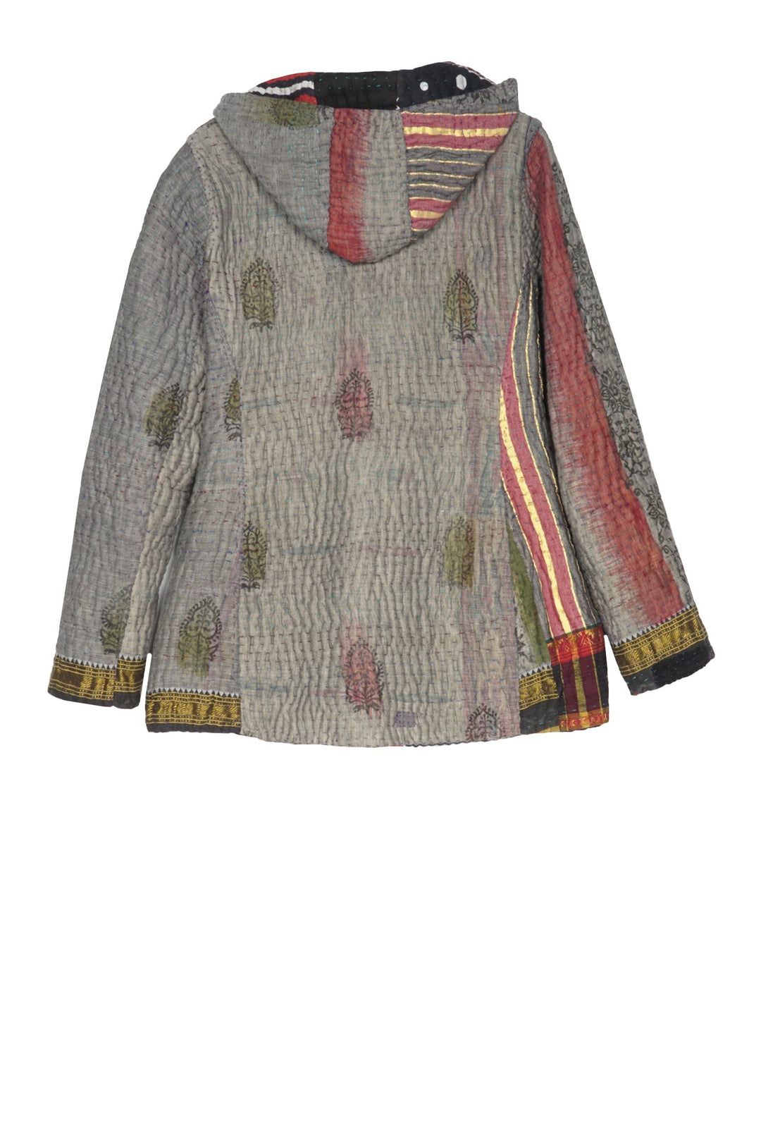 QUILTED VINTAGE COTTON KANTHA HOODED FIT JKT - cq5054-0005l -